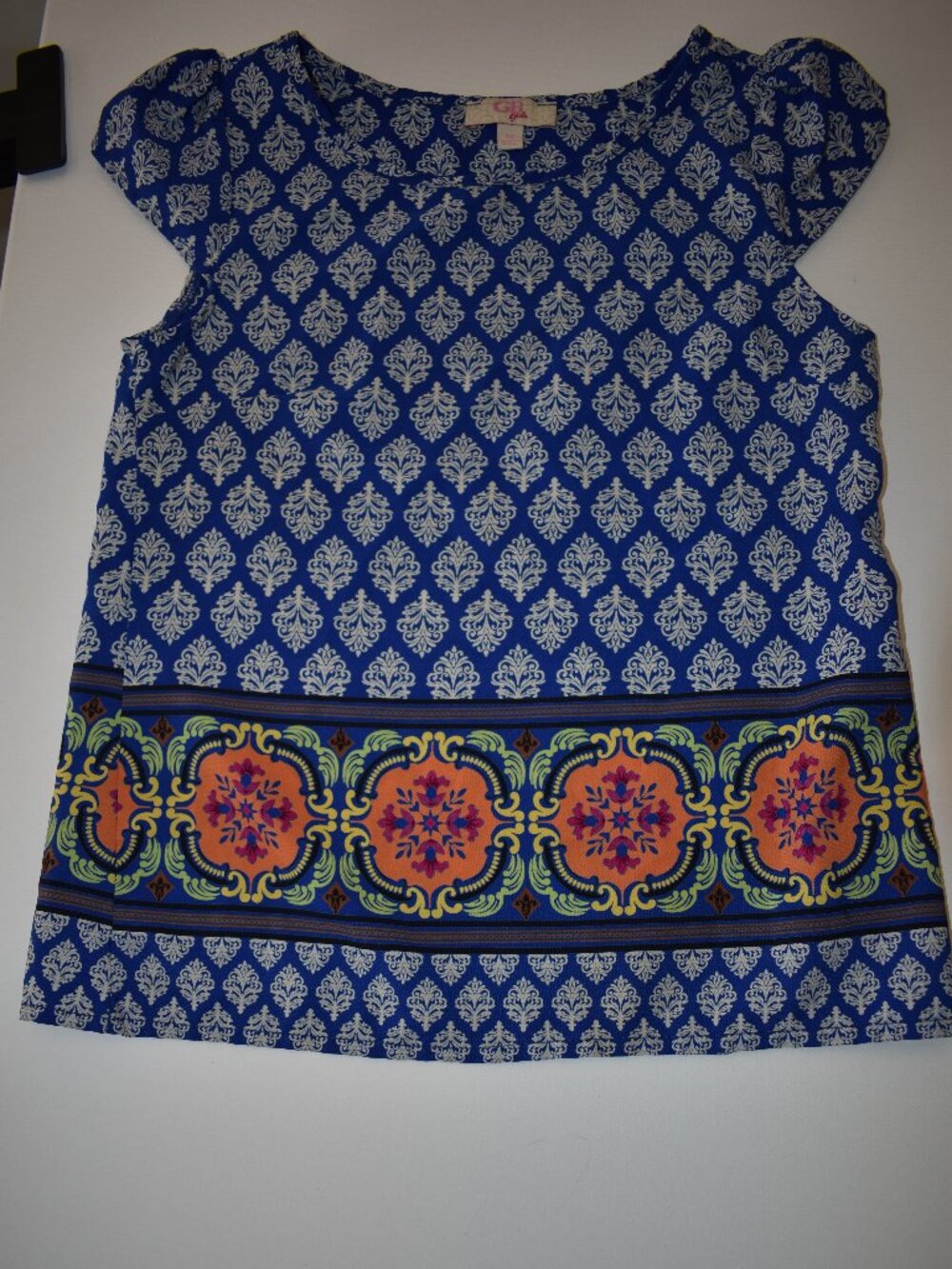 Gianni Bini Girls Blue Paisley Tank Top - Light - Loose Fit - Bold Colors - Airy